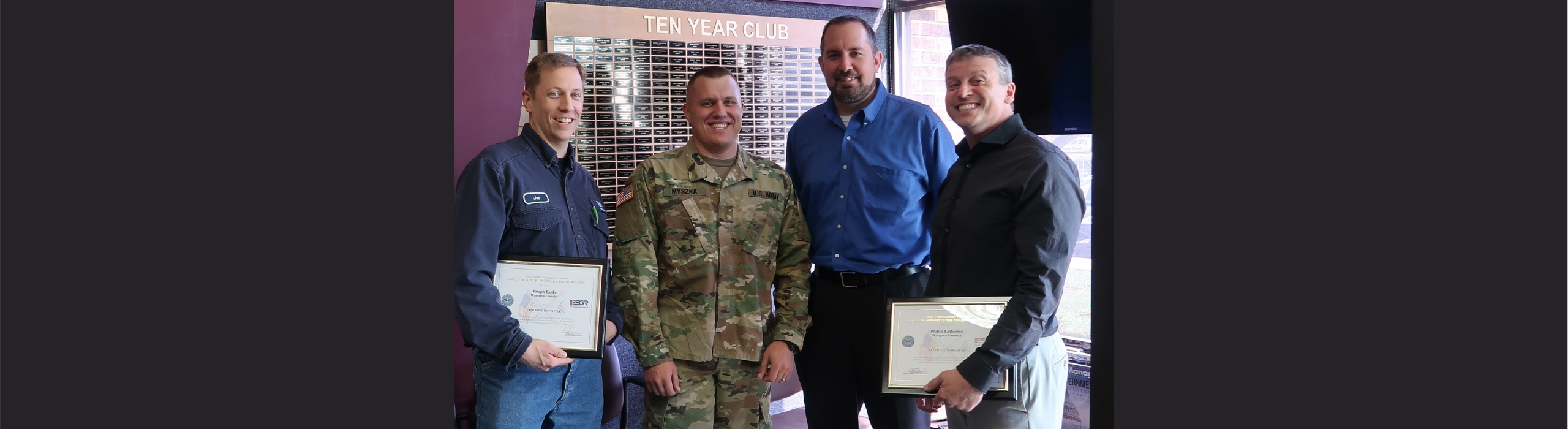 Waupaca Foundry team with the Green Sustainability award